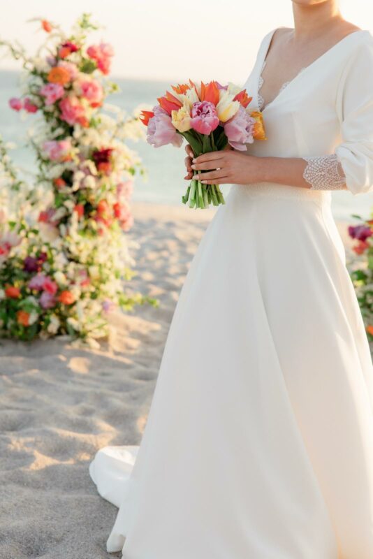 mariage plage fleurs saison tulipes